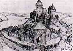 Historische Ansicht der Burg